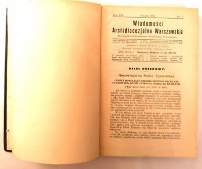 Wiadomości Archidiecezjalne Warszawskie 1935