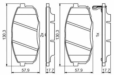 BOSCH TRINKELĖS STABDŽIŲ PRIEK. KIA CEED PRO CEED 1.4-2.0LPG 12.06-02.13 