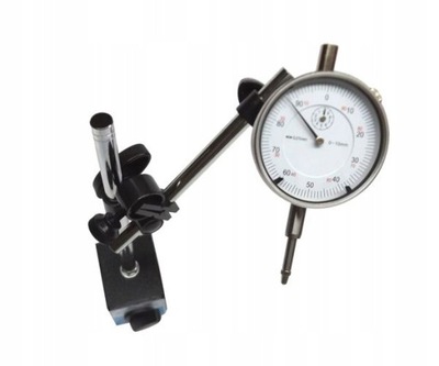 Czujnik zegarowy 0-10mm + statyw magnetyczny 60kg
