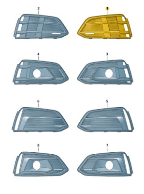 Решітка заглушка бампер перед ліва audi a5 b9 aso оригінал od aso фото №1