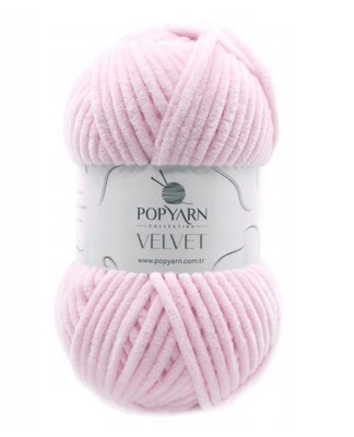 Włóczka PopYarn Velvet B04 pastelowy róż