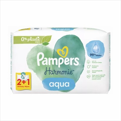 PAMPERS AQUA HARMONIE WIPES CHUSTECZKI NAWILŻANE 3x48=144 SZT