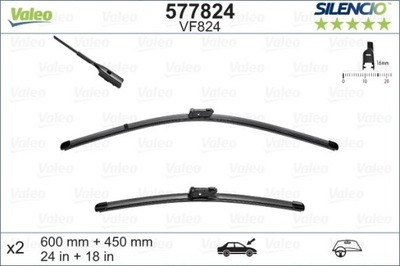 ЛИСТ ДВОРНИКИ 600/450MM SILENCIO XTRM SKODA OCTAVIA 12- VAL577824