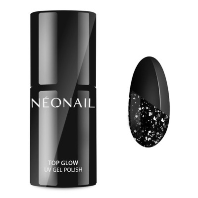 NeoNail Top Hybrydowy Top Glow Silver Flakes 7,2ml