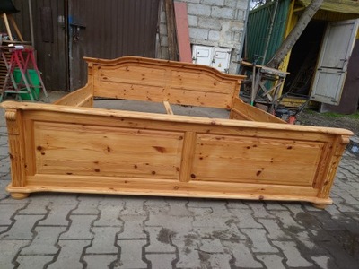 Łóżko łoże drewniane sosnowe podwójne 200x200