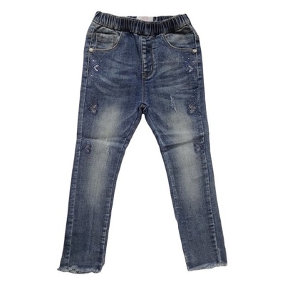 Spodnie jeansowe dżinsy dziewczęce 116/122