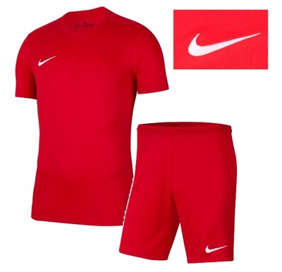 Komplet piłkarski sportowy Nike junior KOSZULKA + SPODENKI czerwony r 152 L