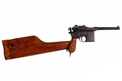 Pistolet Mauser C96 z dołączoną kolbą - kaburą