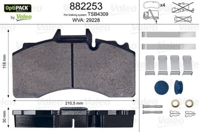 ZAPATAS HAM.BPW VALEO VAL882253  