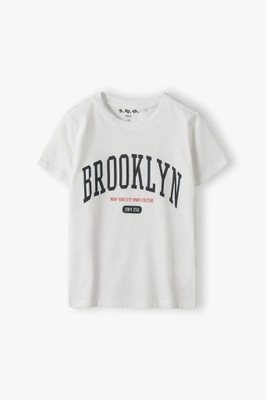 T-shirt chłopięcy z napisem Brooklyn - 5.10.15.