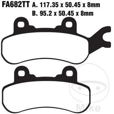 КОЛОДКИ ГАЛЬМІВНІ ПЕРЕДНЯ / ЗАДНЄ EBC FA682TT
