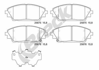 BRECK 25875 00 701 00 КОМПЛЕКТ КОЛОДОК ШАЛЬМІВНИХ, ГАЛЬМА TARCZOWE