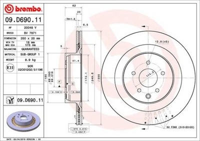 ДИСК ТОРМОЗНОЙ ЗАДНЯЯ UV INFINITI/NISSAN