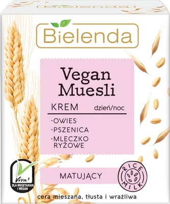 BIELENDA Vegan Muesli Krem matujący do cery tłustej mieszanej