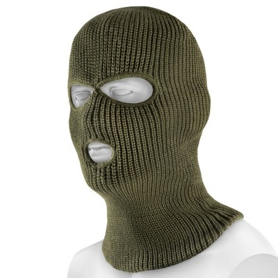 Kominiarka balaclava zimowa Mil-Tec - 3 Otwory Zielona