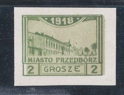 1918 PRZEDBÓRZ POCZTA MIEJSKA, PRÓBA P1 P3A/P6A MK,. **