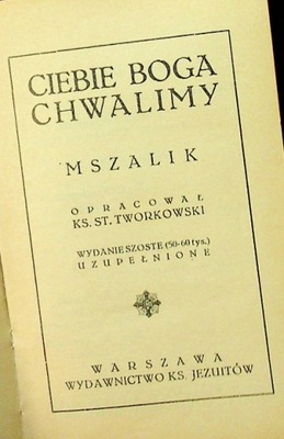 Ciebie Boga chwalimy 1939 r.