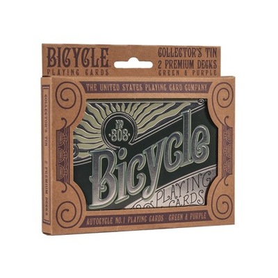 Karty do gry Bicycle Retro Tin Gift Set 2 talie