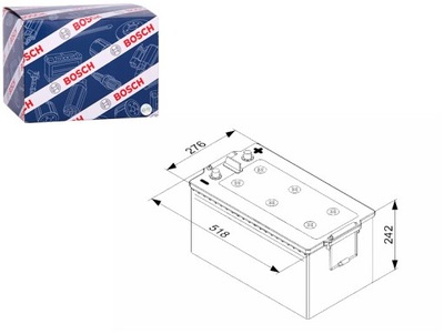AKUMULIATORIUS 12V 215AH 1150A T4 L + 1 518X274X242 B00 PALEIDIMO BOSCH 