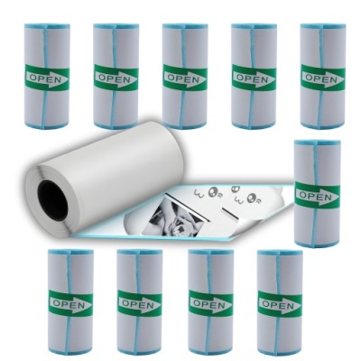 10x PAPIER TERMICZNY SAMOPRZYLEPNY Do Mini Drukarki Drukuś Rolki Wkłady
