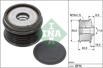 EMBRAGUE ALTERNADOR INA 535 0334 10  