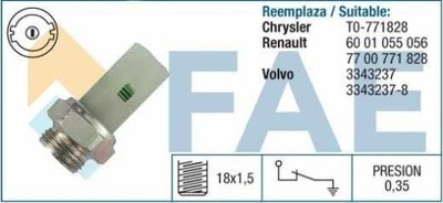 ДАТЧИК ДАВЛЕНИЯ МАСЛА RENAULT фото