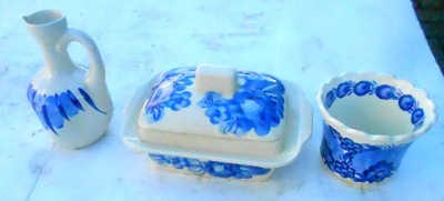 Porcelana Koło-Włocławek-maselniczka, cukiernica