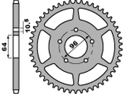 PBR ENGRANAJE PARTE TRASERA 254 37 C45 HONDA CBF 250 04-07 (JTR254.37) (LANC. 520)  