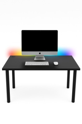 Biurko komputerowe czarne LED 120x60, solidne, SUPER CENA