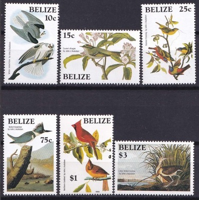 BELIZE** Mi 784-9 Zwierzęta, ptaki, J.J.Audubon