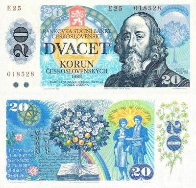 # CZECHOSŁOWACJA - 20 KORON - 1986 - P-95 - UNC