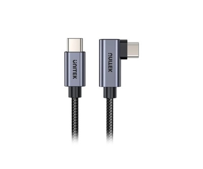 Kabel przewód Unitek USB-C - USB-C kątowy PD 100W Quick Charge 3.0 0,5m