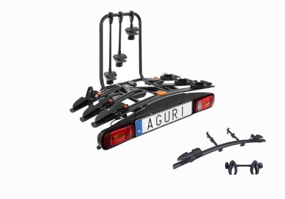 ПЛАТФОРМА ROWEROWA NA ФАРКОП AGURI ACTIVE BIKE 3 + 1 NA 4 ВЕЛОСИПЕДЫ - ЧЕРНАЯ фото