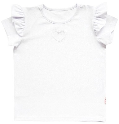 Biała bluzka KRÓTKI RĘKAW dla DZIEWCZYNKI AIPI 134