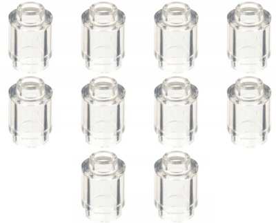 LEGO Brick Kocek Okrągły Walec 1x1 Trans-Clear 10 sztuk 6223655 3062b