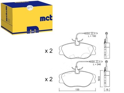 METELLI КОЛОДКИ ГАЛЬМІВНІ FIAT ULYSSE 94-02 ДАТЧИК