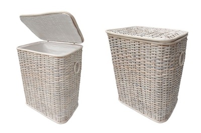 KOSZ KUFER na pranie rattan 59x53x38 cm przecena