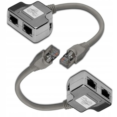 Adapter rozgałęźnik splitter LAN RJ45 2xRJ45 FTP