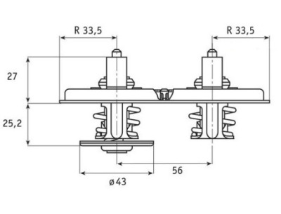 Термостат подвійний 80 c scania 4 r 1347594 1404925 фото №1