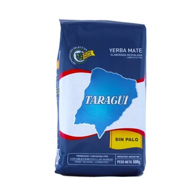 Yerba Mate TARAGUI DESPALADA 500g sin palo, pure