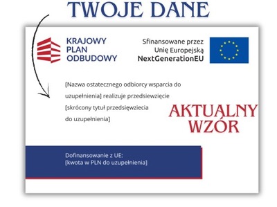 ПАНЕЛЬ KPO | KRAJOWY PLAN ВІДНОВЛЕННЯ | UZUPEŁNIONA | АЛЮМІНІЙ | UV 2MM A3