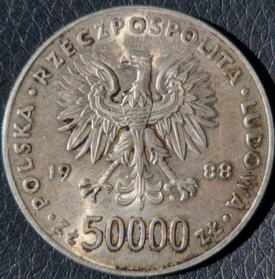 50000 zł 1988 Piłsudski moneta srebro PRL kolekcje