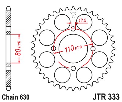 JT ENGRANAJE PARTE TRASERA JTR333.43  