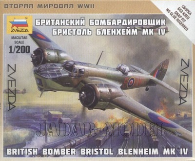 Zvezda 6230 1/200 Brytyjski bombowiec Bristol Blenheim Mk.IV