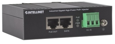 Intellinet Przemysłowy Injector Zasilacz PoE/PoE+ 30W Gigabit RJ45 na DIN