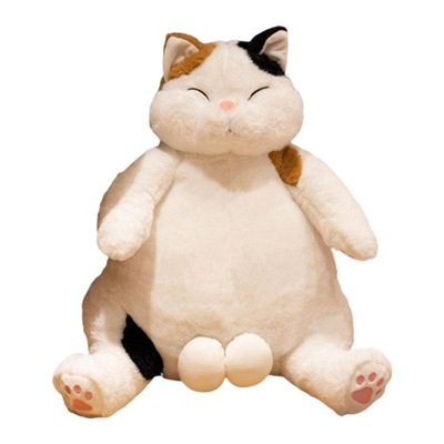 Urocza pluszowa lalka kotowa, śliczna brązowo-biała 35 cm