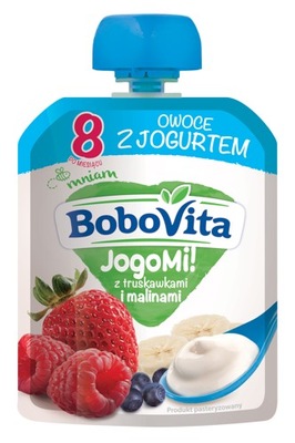 BoboVita Jogomi! mus z truskawkami i malinami 80g