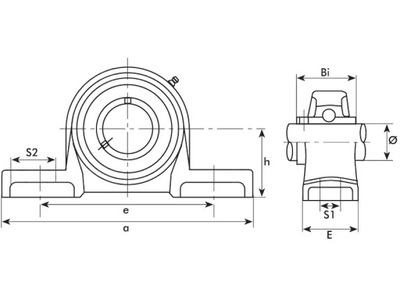 SPAREX KOMPLEKTAS LOZYSKOWY UCPX08, 222MM, 49.2MM, 