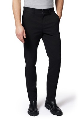 Spodnie Chino Slim Fit Czarne z Bawełną Próchnik PM2 W34/L34