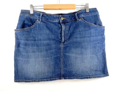 Spódnica jeansow dżinsowa przed kolano niebieska 44 XXL